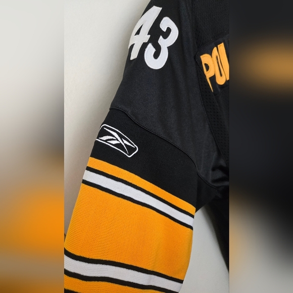Reebok NFL Pittsburgh Steelers Mens Black Jersey #43 Troy Polamalu Size 50 EUC - Picture 5 of 6